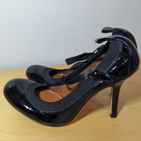 BCBG  MAXAZRIA SIZE 8 ballerine shoes with heels, leather, GREAT USED CONDITION - Picture 3 of 8